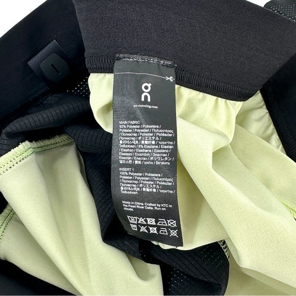 ON Running Pale Lime Green Black Lightweight Active Running Shorts sz L - Picture 5 of 6